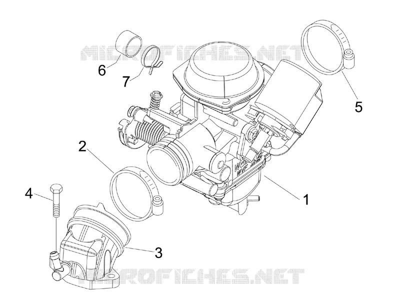 Carburettor, assembly - Union pipe PIAGGIO PIAGGIO-SCOOTER 125 X9 2007  X9 Evolution Euro 3