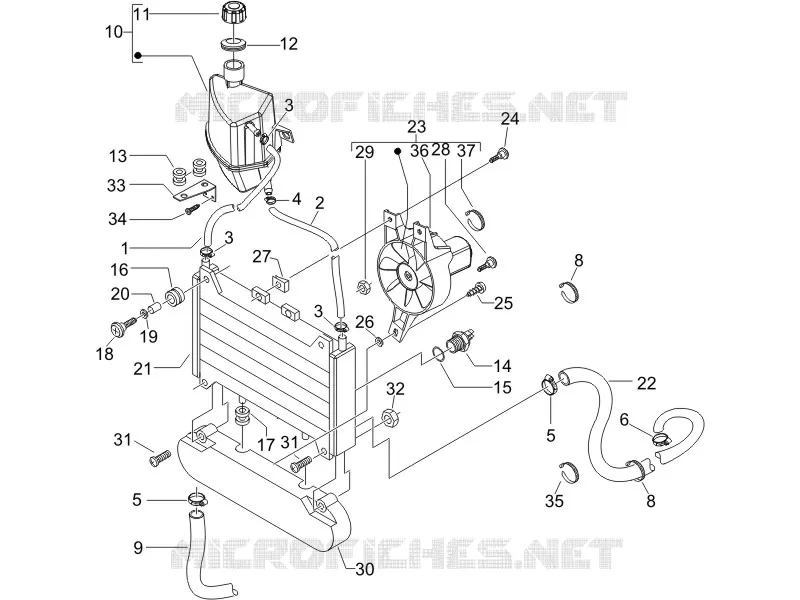 Cooling system PIAGGIO PIAGGIO-SCOOTER 125 X9 2007  X9 Evolution Euro 3