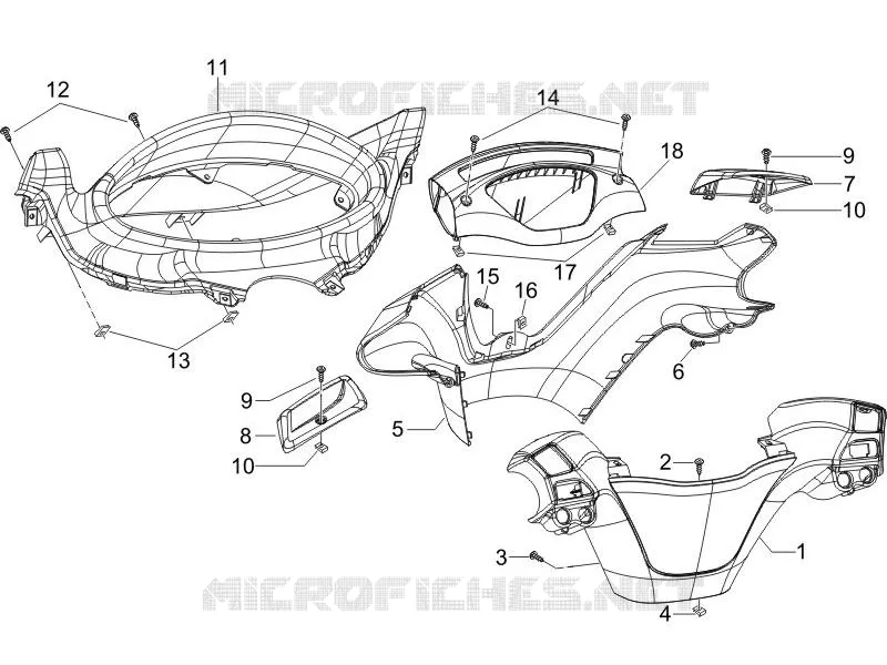 Handlebars coverages PIAGGIO PIAGGIO-SCOOTER 125 X9 2007  X9 Evolution Euro 3