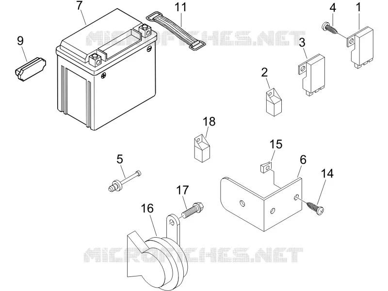 Remote control switches - Battery - Horn PIAGGIO PIAGGIO-SCOOTER 125 X9 2007  X9 Evolution Euro 3
