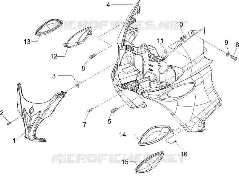 Front shield PIAGGIO PIAGGIO-SCOOTER 125 X9 2006  X9 Evolution Potenziato