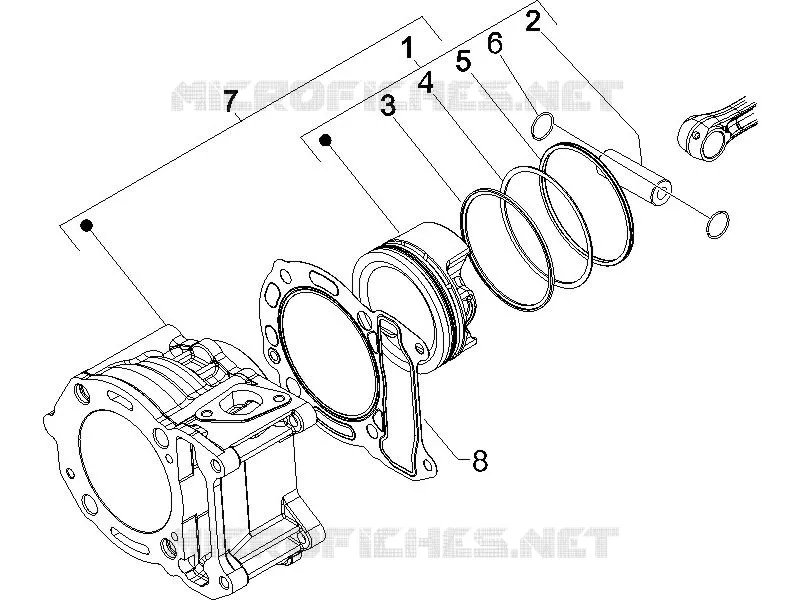 Cylinder-piston-wrist pin unit PIAGGIO PIAGGIO-SCOOTER 125 X9 2005  X9 Evolution powered