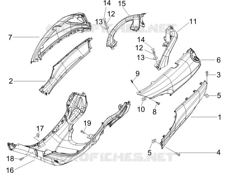 Side cover - Spoiler PIAGGIO PIAGGIO-SCOOTER 125 X9 2006  X9 Evolution powered