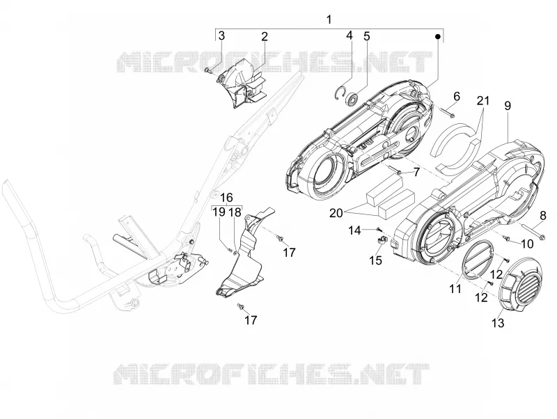 Crankcase cover - Crankcase cooling PIAGGIO PIAGGIO-SCOOTER 500 X9 2007  X9 Evolution