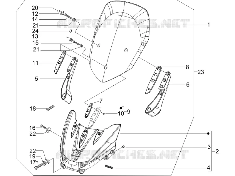 Windshield - Glass PIAGGIO PIAGGIO-SCOOTER 500 X9 2006  X9 Evolution ABS
