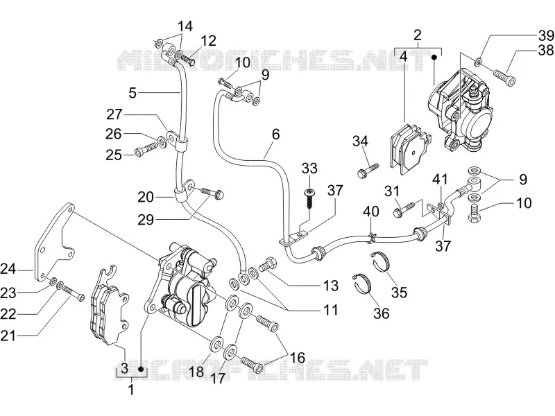 Brakes pipes - Calipers PIAGGIO PIAGGIO-SCOOTER 125 X-EVO 2013  X Evo Euro 3