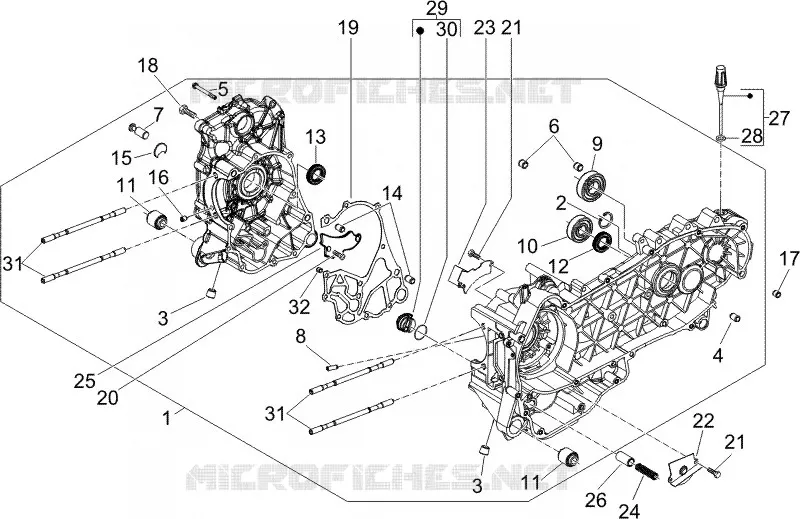 Crankcase PIAGGIO PIAGGIO-SCOOTER 125 X-EVO 2011  X Evo Euro 3
