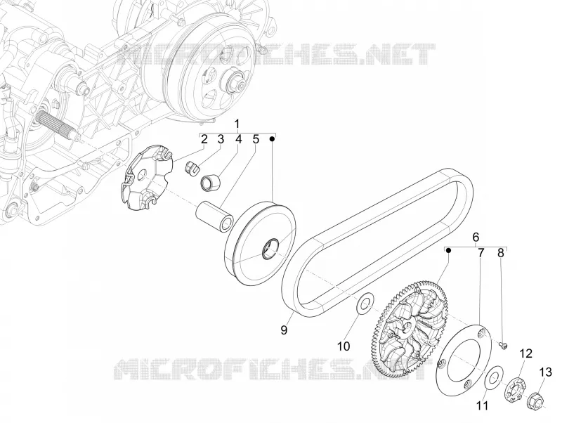 Driving pulley PIAGGIO PIAGGIO-SCOOTER 125 X-EVO 2015  X Evo Euro 3