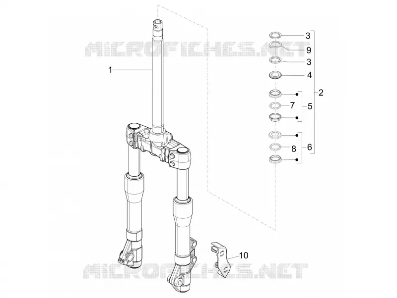 Fork/steering tube - Steering bearing unit PIAGGIO PIAGGIO-SCOOTER 125 X-EVO 2011  X Evo Euro 3