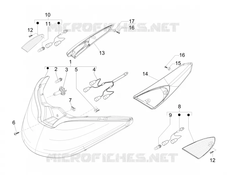 Front headlamps - Turn signal lamps PIAGGIO PIAGGIO-SCOOTER 125 X-EVO 2014  X Evo Euro 3