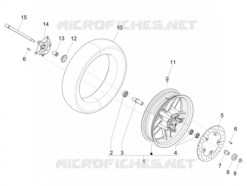Front wheel PIAGGIO PIAGGIO-SCOOTER 125 X-EVO 2008  X Evo Euro 3