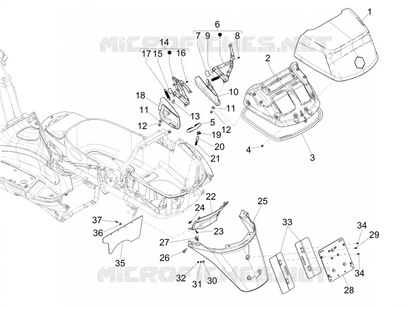 Rear cover - Splash guard PIAGGIO PIAGGIO-SCOOTER 125 X-EVO 2009  X Evo Euro 3