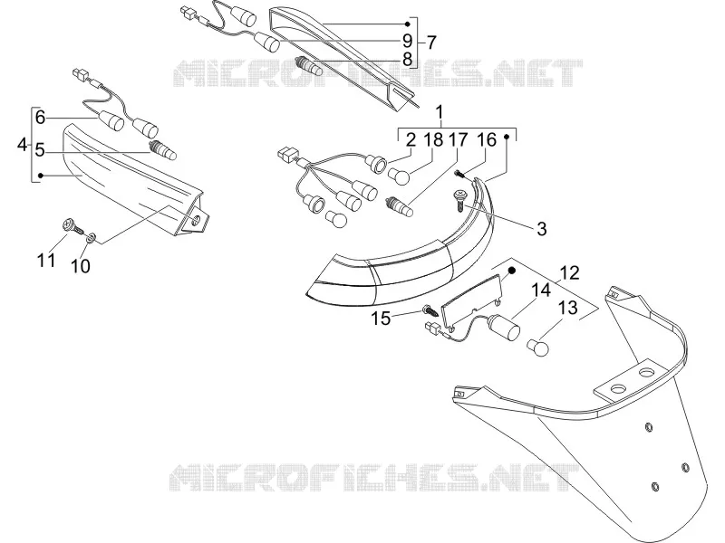 Rear headlamps - Turn signal lamps PIAGGIO PIAGGIO-SCOOTER 125 X-EVO 2012  X Evo Euro 3