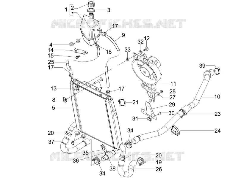 Cooling system PIAGGIO PIAGGIO-SCOOTER 125 X-EVO 2015  X Evo Euro 3