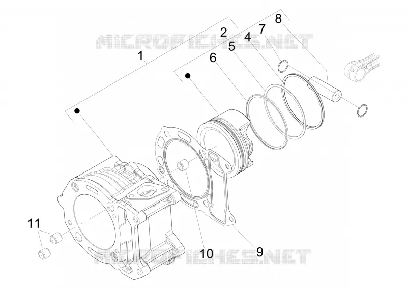 Cylinder-piston-wrist pin unit PIAGGIO PIAGGIO-SCOOTER 125 X-EVO 2007  X Evo Euro 3