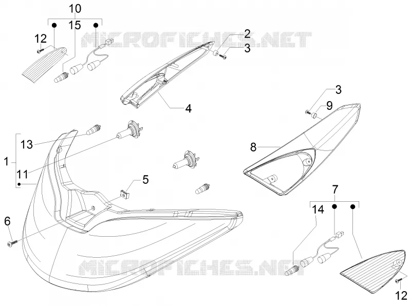 Front headlamps - Turn signal lamps PIAGGIO PIAGGIO-SCOOTER 125 X-EVO 2016  X Evo Euro 3