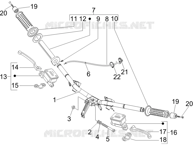 Handlebars - Master cil. PIAGGIO PIAGGIO-SCOOTER 125 X-EVO 2014  X Evo Euro 3