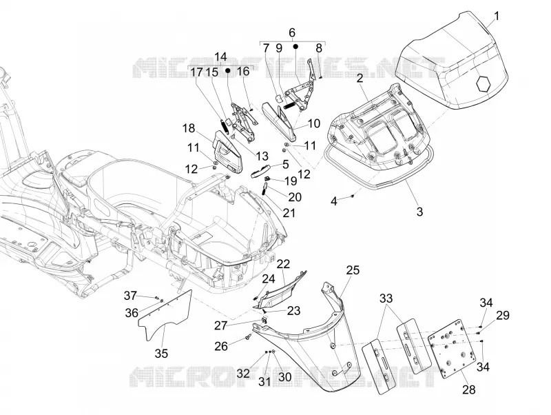 Rear cover - Splash guard PIAGGIO PIAGGIO-SCOOTER 125 X-EVO 2014  X Evo Euro 3