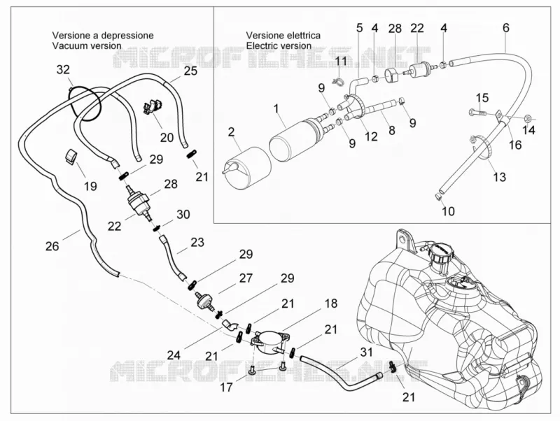 Supply system PIAGGIO PIAGGIO-SCOOTER 125 X-EVO 2015  X Evo Euro 3