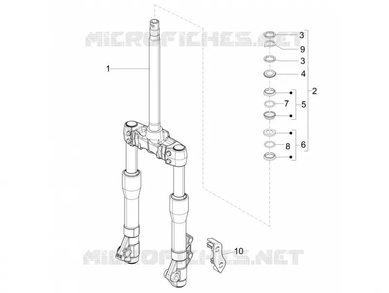 Fork/steering tube - Steering bearing unit PIAGGIO PIAGGIO-SCOOTER 250 X-EVO 2013  X Evo Euro 3