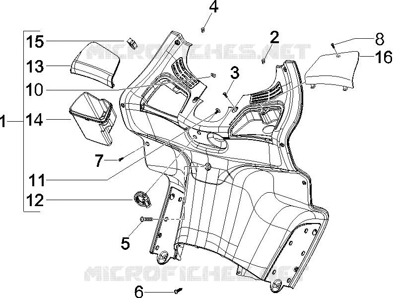 Front glove-box - Knee-guard panel PIAGGIO PIAGGIO-SCOOTER 250 X-EVO 2016  X Evo Euro 3