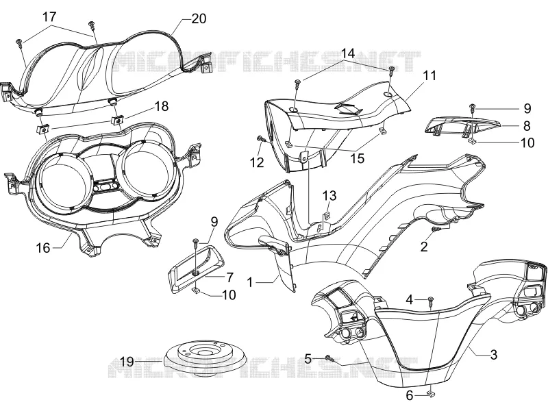 Handlebars coverages PIAGGIO PIAGGIO-SCOOTER 250 X-EVO 2010  X Evo Euro 3
