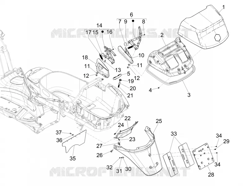 Rear cover - Splash guard PIAGGIO PIAGGIO-SCOOTER 250 X-EVO 2010  X Evo Euro 3