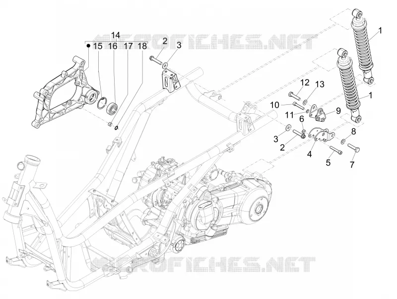 Rear suspension - Shock absorber/s PIAGGIO PIAGGIO-SCOOTER 250 X-EVO 2008  X Evo Euro 3