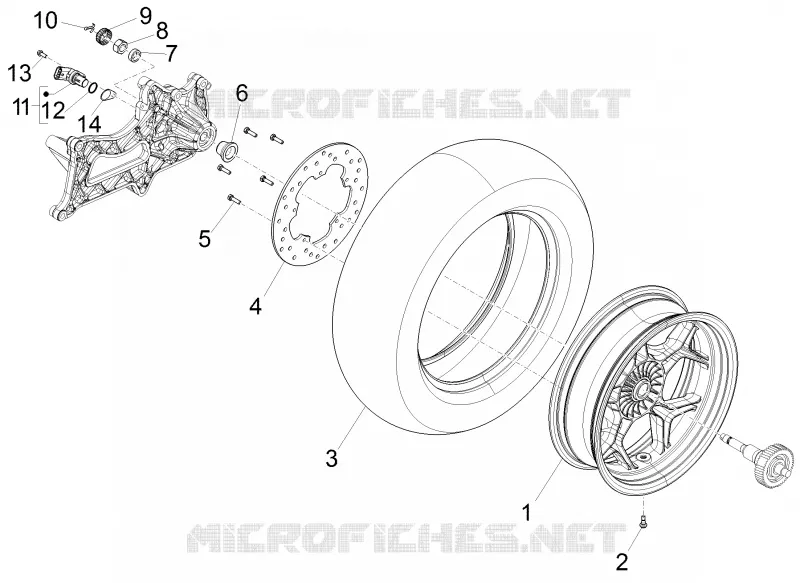 Rear wheel PIAGGIO PIAGGIO-SCOOTER 250 X-EVO 2012  X Evo Euro 3