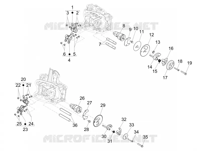 Rocking levers support unit PIAGGIO PIAGGIO-SCOOTER 250 X-EVO 2016  X Evo Euro 3