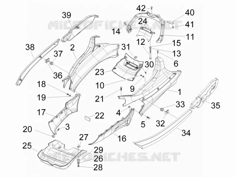 Side cover - Spoiler PIAGGIO PIAGGIO-SCOOTER 250 X-EVO 2015  X Evo Euro 3