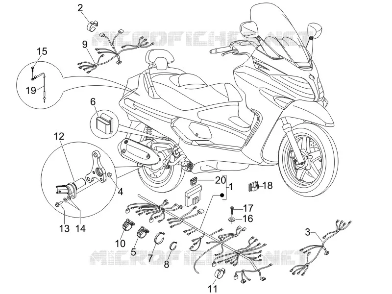 Main cable harness PIAGGIO PIAGGIO-SCOOTER 400 X-EVO 2007  X Evo Euro 3