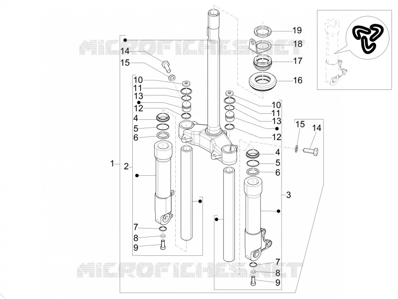 Fork/steering tube - Steering bearing unit PIAGGIO PIAGGIO-SCOOTER 100 ZIP 2006  Zip 4T
