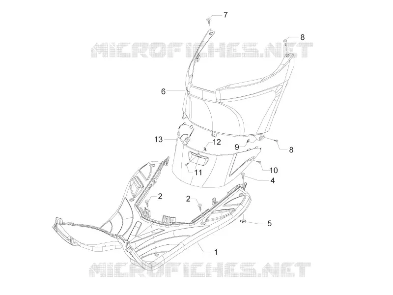 Central cover - Footrests PIAGGIO PIAGGIO-SCOOTER 50 ZIP 2010  Zip 2T