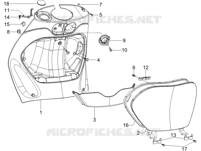 Front glove-box - Knee-guard panel PIAGGIO PIAGGIO-SCOOTER 50 ZIP 2011  Zip 2T