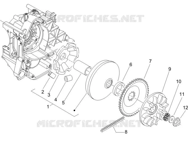 Driving pulley PIAGGIO PIAGGIO-SCOOTER 50 ZIP 2013  Zip 4T