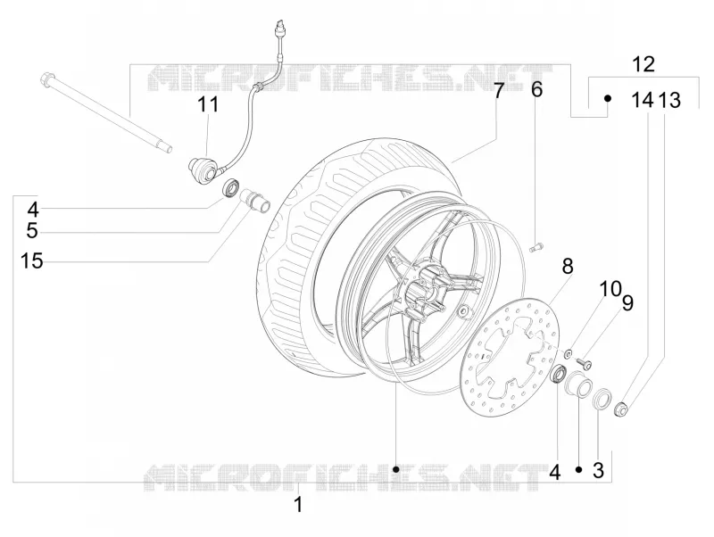Front wheel PIAGGIO PIAGGIO-SCOOTER 50 ZIP 2015  Zip 4T 25 Km-h