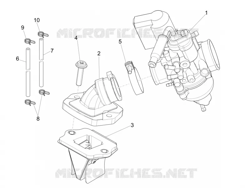 Carburettor, assembly - Union pipe PIAGGIO PIAGGIO-SCOOTER 50 ZIP 2013  Zip SP Euro 2