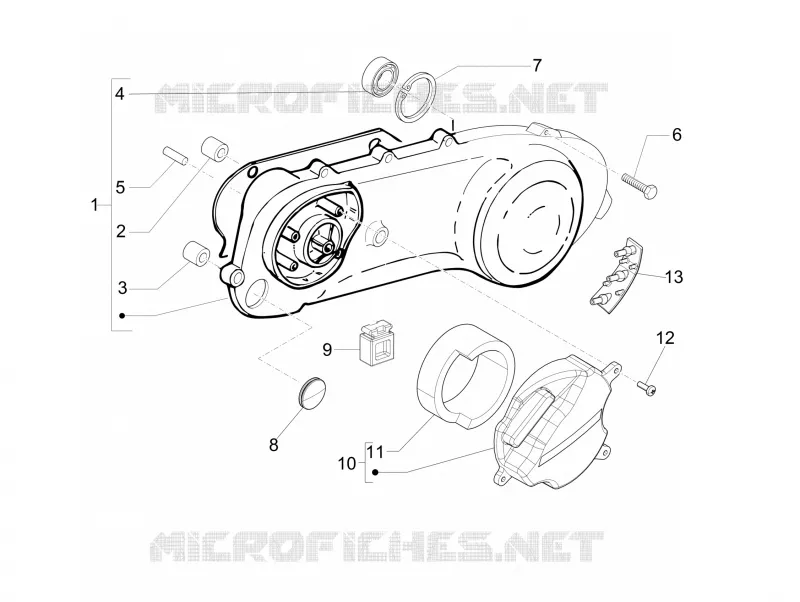 Crankcase cover - Crankcase cooling PIAGGIO PIAGGIO-SCOOTER 50 ZIP 2012  Zip SP Euro 2