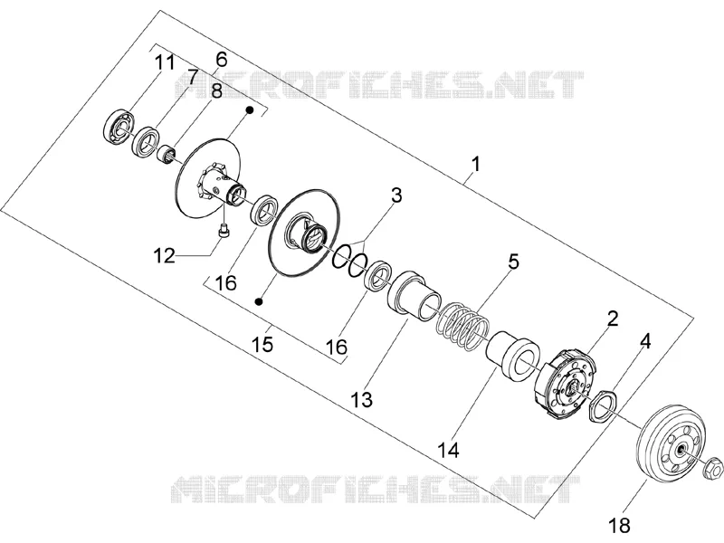 Driven pulley PIAGGIO PIAGGIO-SCOOTER 50 ZIP 2006  Zip SP Euro 2