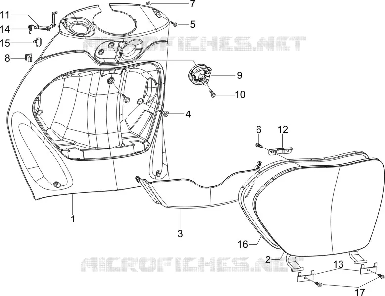 Front glove-box - Knee-guard panel PIAGGIO PIAGGIO-SCOOTER 50 ZIP 2010  Zip SP Euro 2