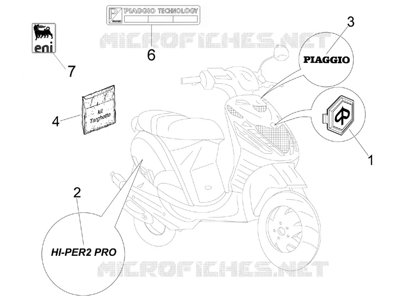 Plates - Emblems PIAGGIO PIAGGIO-SCOOTER 50 ZIP 2012  Zip SP Euro 2