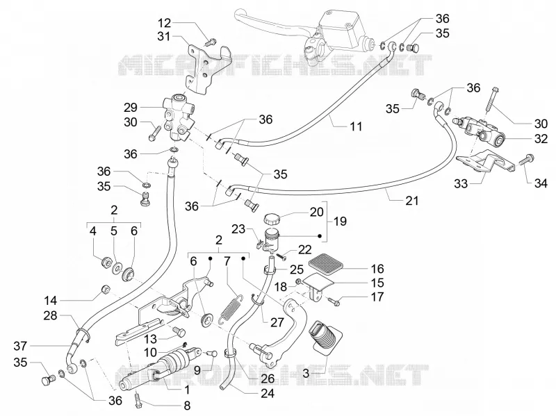 Control pedals - Levers GILERA GILERA-SCOOTER 500 FUOCO 2013  Fuoco 4T-4V ie E3 LT