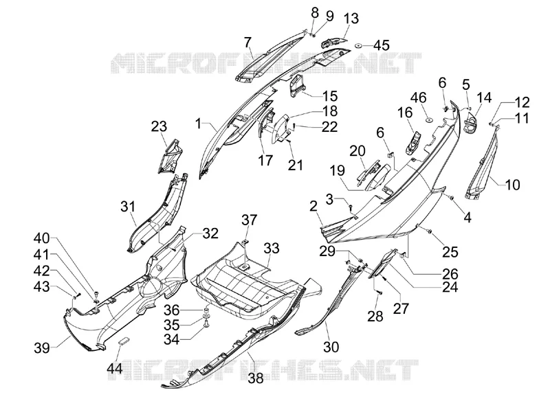 Side cover - Spoiler GILERA GILERA-SCOOTER 500 FUOCO 2014  Fuoco 4T-4V ie E3 LT