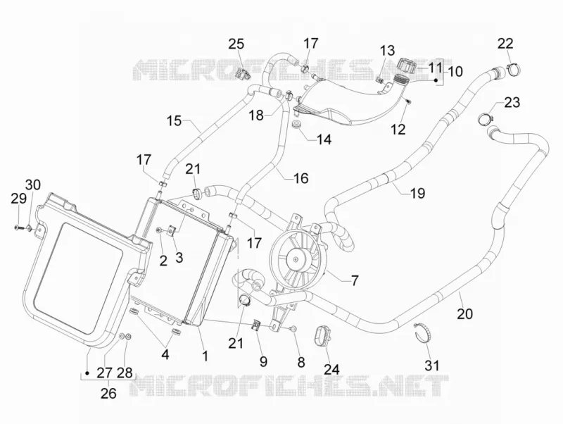 Cooling system GILERA GILERA-SCOOTER 500 FUOCO 2008  Fuoco E3