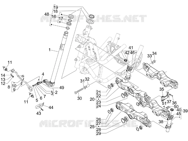Fork/steering tube - Steering bearing unit GILERA GILERA-SCOOTER 500 FUOCO 2009  Fuoco E3