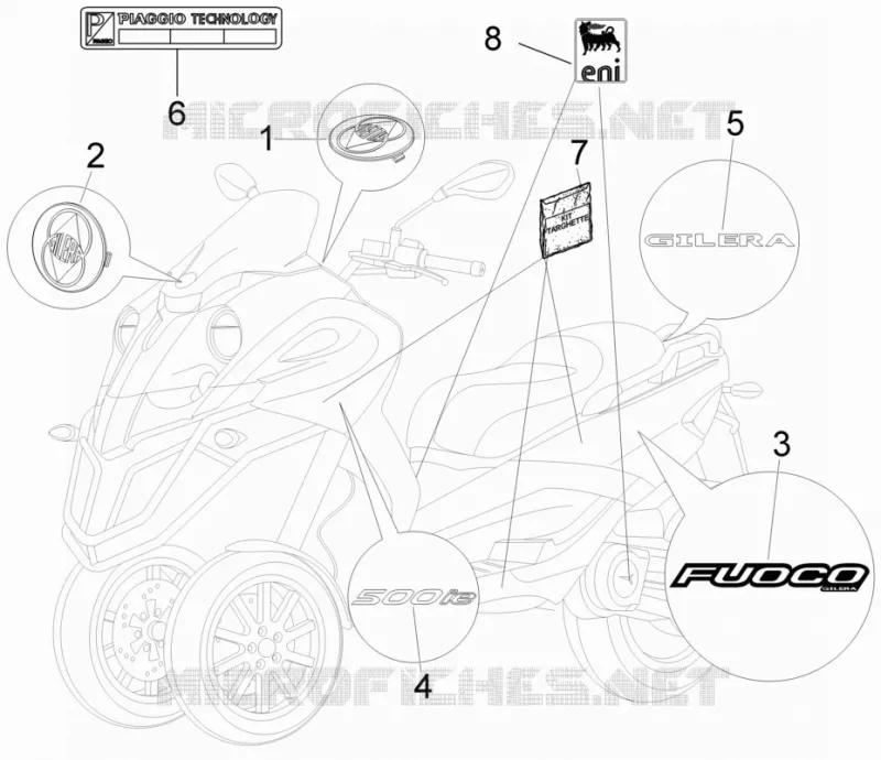Plates - Emblems GILERA GILERA-SCOOTER 500 FUOCO 2013  Fuoco E3