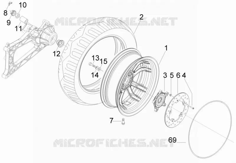 Rear wheel GILERA GILERA-SCOOTER 500 FUOCO 2009  Fuoco E3