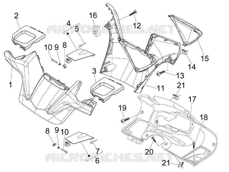 Handlebars coverages GILERA GILERA-SCOOTER 125 NEXUS 2008  Nexus ie E3