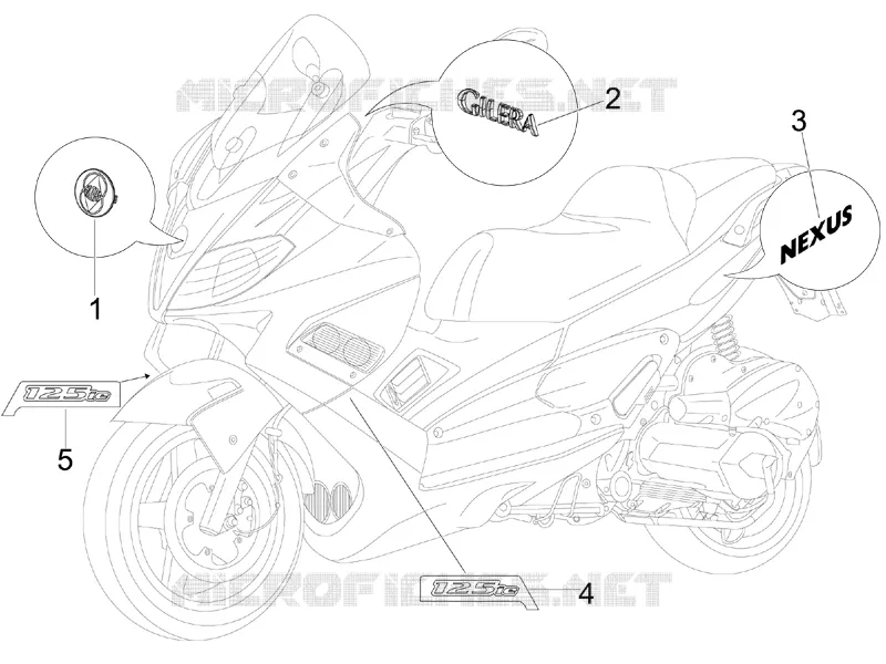 Plates - Emblems GILERA GILERA-SCOOTER 125 NEXUS 2008  Nexus ie E3